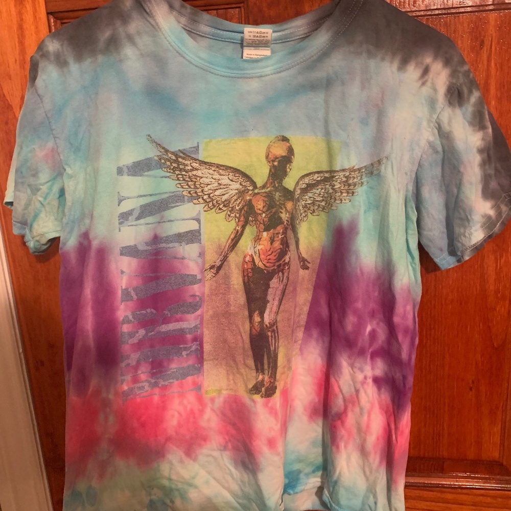Tie Dye Nirvana Heart Shaped Box T-shirt Size M